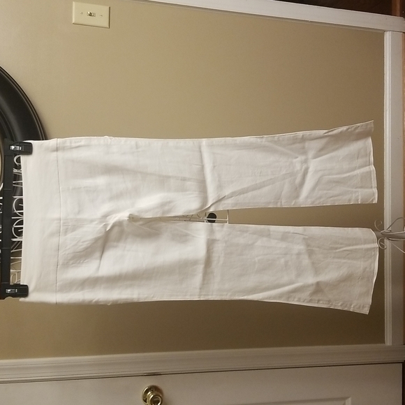 Bebe women's linen blend white pants - Picture 4 of 9